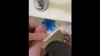Piss Break at the Urinal. Figured I’d record it for those who like to watch dudes piss.