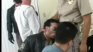 Horny cops with giant cocks fuck civilians