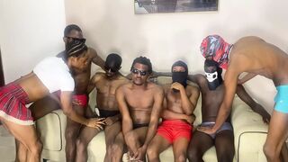 Amazing Afican Group-sex five Top Vs two Bottom