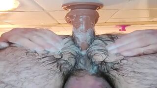 Second anal training of my hairy behind with biggest dildo.Creamy behind and kinky surprise at the end