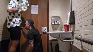 Taking a giant meat in the mall bathroom!