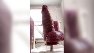 Saturday anal play with New dildo. This thing is monstrous.