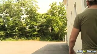 DaddysexFiles: Joe Parker and CJ Parker bang Conner Habibs booty when caught pissing on the camp