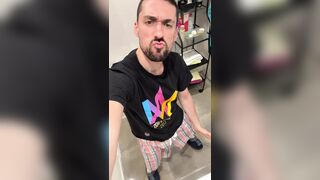 bi lover jerks off in public bathroom