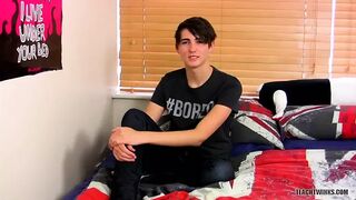 TeachTwinks: Twink Kyle Dickson Strokes His Own Throbbing Humongous Uncut Wang