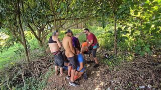 SEX IN THE WOODS WITH 10 MALES